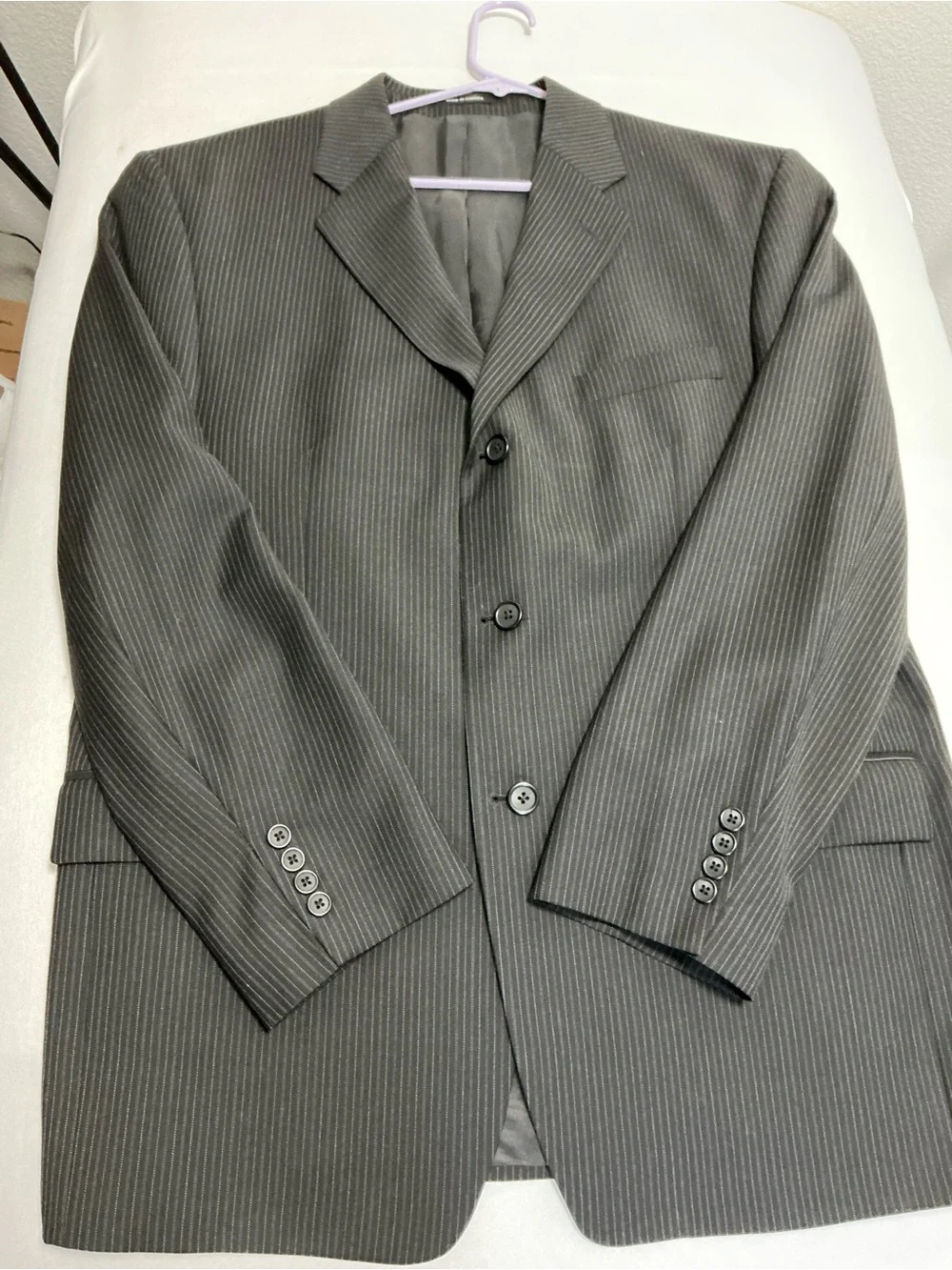 Vintage Calvin Klein Men's wool Charcoal Pinstripe blazer/ suit Jacket size 43R